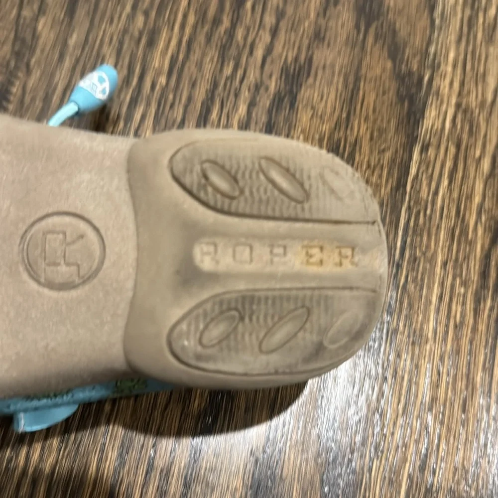 Kids Turquoise Printed Shoes